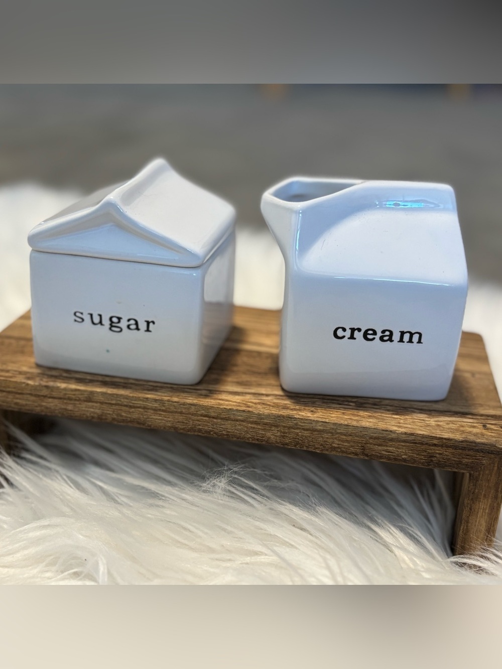 Crate & Barrel ceramic cream and sugar set ☕️